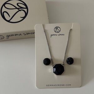 Gemma Simone Black Necklace and Earring Set